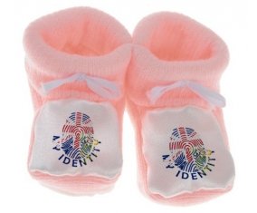 Chausson bébé Empreinte My Identity Îles Pitcairn de couleur Rose