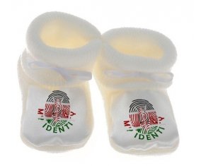 Chausson bébé Empreinte My Identity Kenya de couleur Blanc