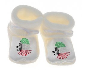 Chausson bébé Empreinte My Identity Koweit de couleur Blanc