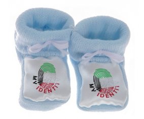Chausson bébé Empreinte My Identity Koweit de couleur Bleu