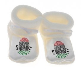Chausson bébé Empreinte My Identity Libye de couleur Blanc