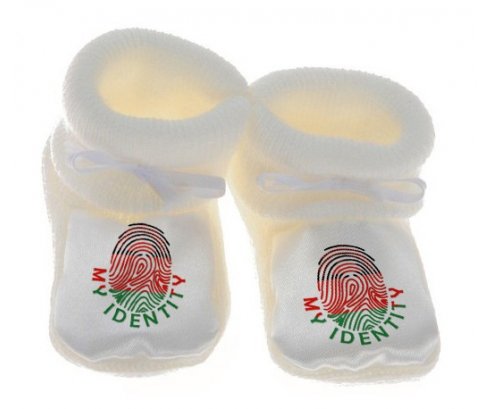 Chausson bébé Empreinte My Identity Malawi de couleur Blanc