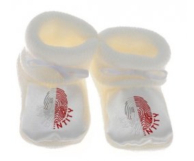 Chausson bébé Empreinte My Identity Malte de couleur Blanc
