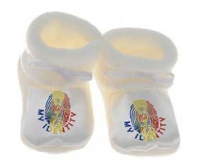 Chausson bébé Empreinte My Identity Moldavie de couleur Blanc