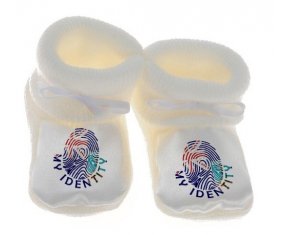 Chausson bébé Empreinte My Identity Montserrat de couleur Blanc