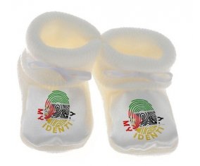 Chausson bébé Empreinte My Identity Mozambique de couleur Blanc