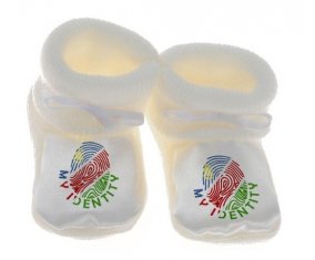 Chausson bébé Empreinte My Identity Namibie de couleur Blanc