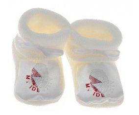 Chausson bébé Empreinte My Identity Népal de couleur Blanc