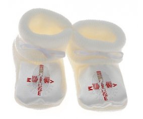 Chausson bébé Empreinte My Identity Îles Mariannes du Nord de couleur Blanc