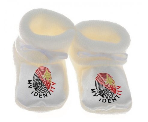 Chausson bébé Empreinte My Identity Papouasie Nouvelle Guinée de couleur Blanc