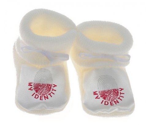 Chausson bébé Empreinte My Identity Pologne de couleur Blanc