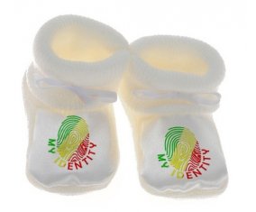 Chausson bébé Empreinte My Identity République du Congo de couleur Blanc