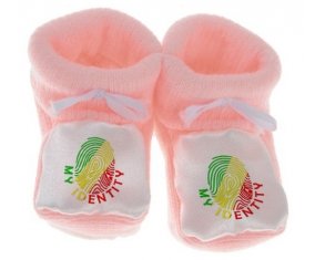 Chausson bébé Empreinte My Identity République du Congo de couleur Rose