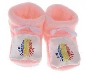 Chausson bébé Empreinte My Identity Roumanie de couleur Rose