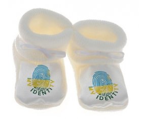 Chausson bébé Empreinte My Identity Rwanda de couleur Blanc
