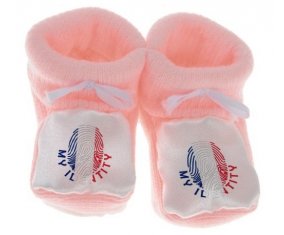 Chausson bébé Empreinte My Identity Saint Barthlemy de couleur Rose