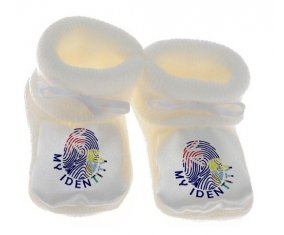 Chausson bébé Empreinte My Identity Sainte-Hélène de couleur Blanc