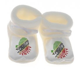 Chausson bébé Empreinte My Identity Saint-Christophe-et-Niévès de couleur Blanc