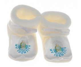 Chausson bébé Empreinte My Identity Saint Marin de couleur Blanc