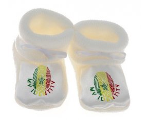 Chausson bébé Empreinte My Identity Sénégal de couleur Blanc