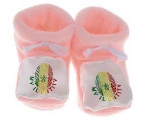 Chausson bébé Empreinte My Identity Sénégal de couleur Rose
