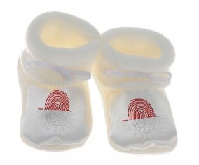 Chausson bébé Empreinte My Identity Singapour de couleur Blanc