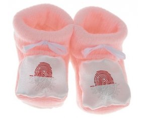 Chausson bébé Empreinte My Identity Singapour de couleur Rose