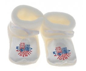 Chausson bébé Empreinte My Identity Slovaquie de couleur Blanc
