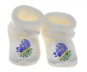 Chausson bébé Empreinte My Identity îles Salomon de couleur Blanc