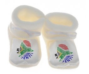 Chausson bébé Empreinte My Identity Afrique du Sud de couleur Blanc