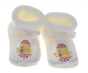 Chausson bébé Empreinte My Identity Espagne de couleur Blanc