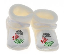 Chausson bébé Empreinte My Identity État de Palestine de couleur Blanc
