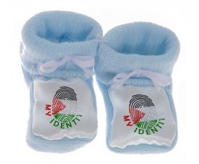 Chausson bébé Empreinte My Identity État de Palestine de couleur Bleu