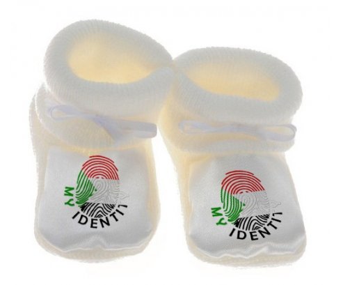 Chausson bébé Empreinte My Identity Soudan de couleur Blanc