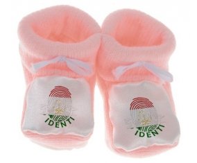 Chausson bébé Empreinte My Identity Tadjikistan de couleur Rose