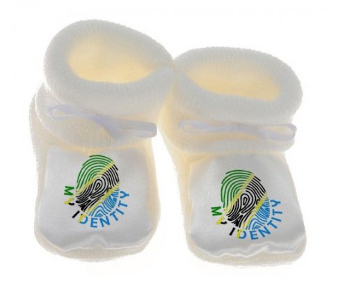 Chausson bébé Empreinte My Identity Tanzanie de couleur Blanc