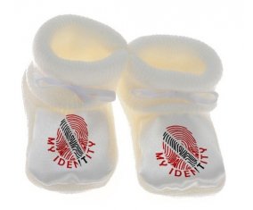 Chausson bébé Empreinte My Identity Trinité-et-Tobago de couleur Blanc