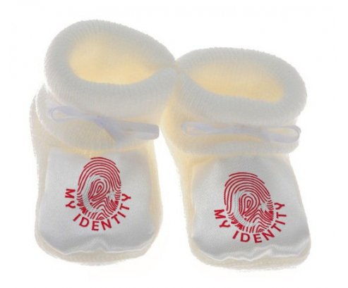 Chausson bébé Empreinte My Identity Turquie de couleur Blanc