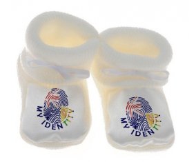 Chausson bébé Empreinte My Identity Îles Turques-et-Caïques de couleur Blanc