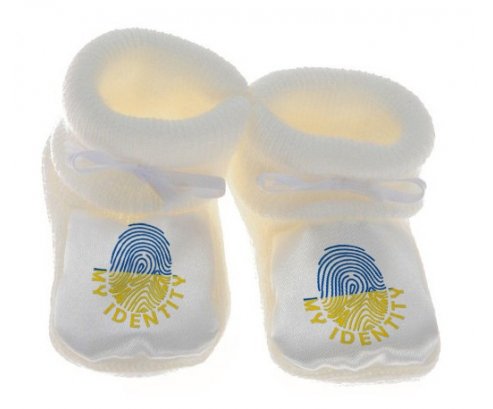 Chausson bébé Empreinte My Identity Ukraine de couleur Blanc