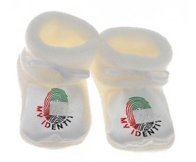 Chausson bébé Empreinte My Identity Emirats Arabes Unis de couleur Blanc