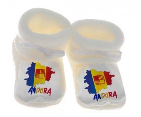 Chausson bébé Andora maps de couleur Blanc