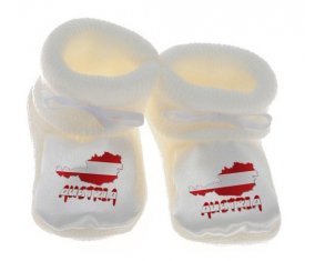 Chausson bébé Austria maps de couleur Blanc