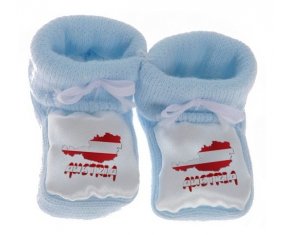 Chausson bébé Austria maps de couleur Bleu