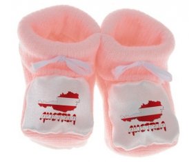 Chausson bébé Austria maps de couleur Rose