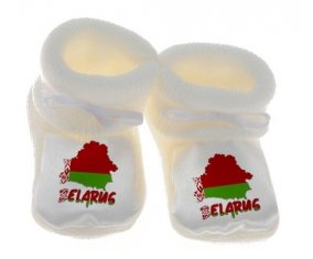 Chausson bébé Belarus maps de couleur Blanc