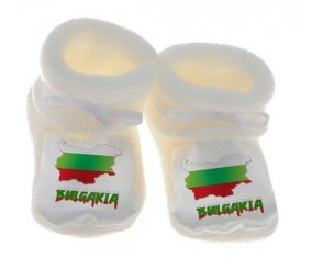 Chausson bébé Bulgaria maps de couleur Blanc