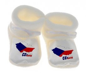 Chausson bébé Czech maps de couleur Blanc