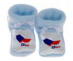 Chausson bébé Czech maps de couleur Bleu