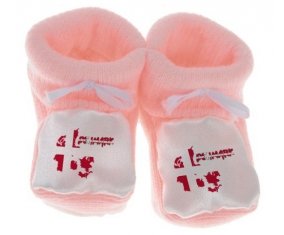 Chausson bébé Denmark maps de couleur Rose